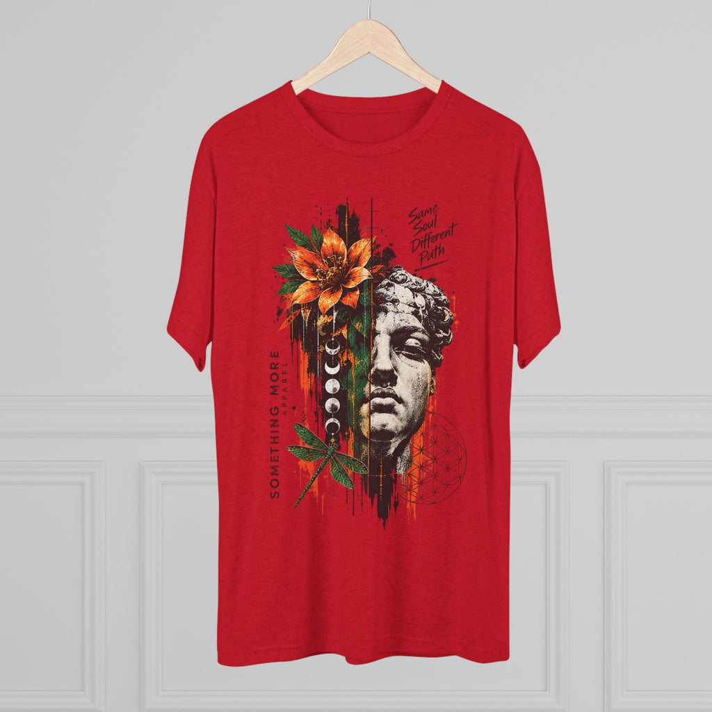 Artistic Statue & Nature Graphic Tee — "Something More" Crew Shirt