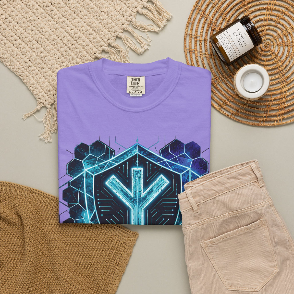 Algiz Rune Shield T-Shirt — Norse Protection Symbol Tee