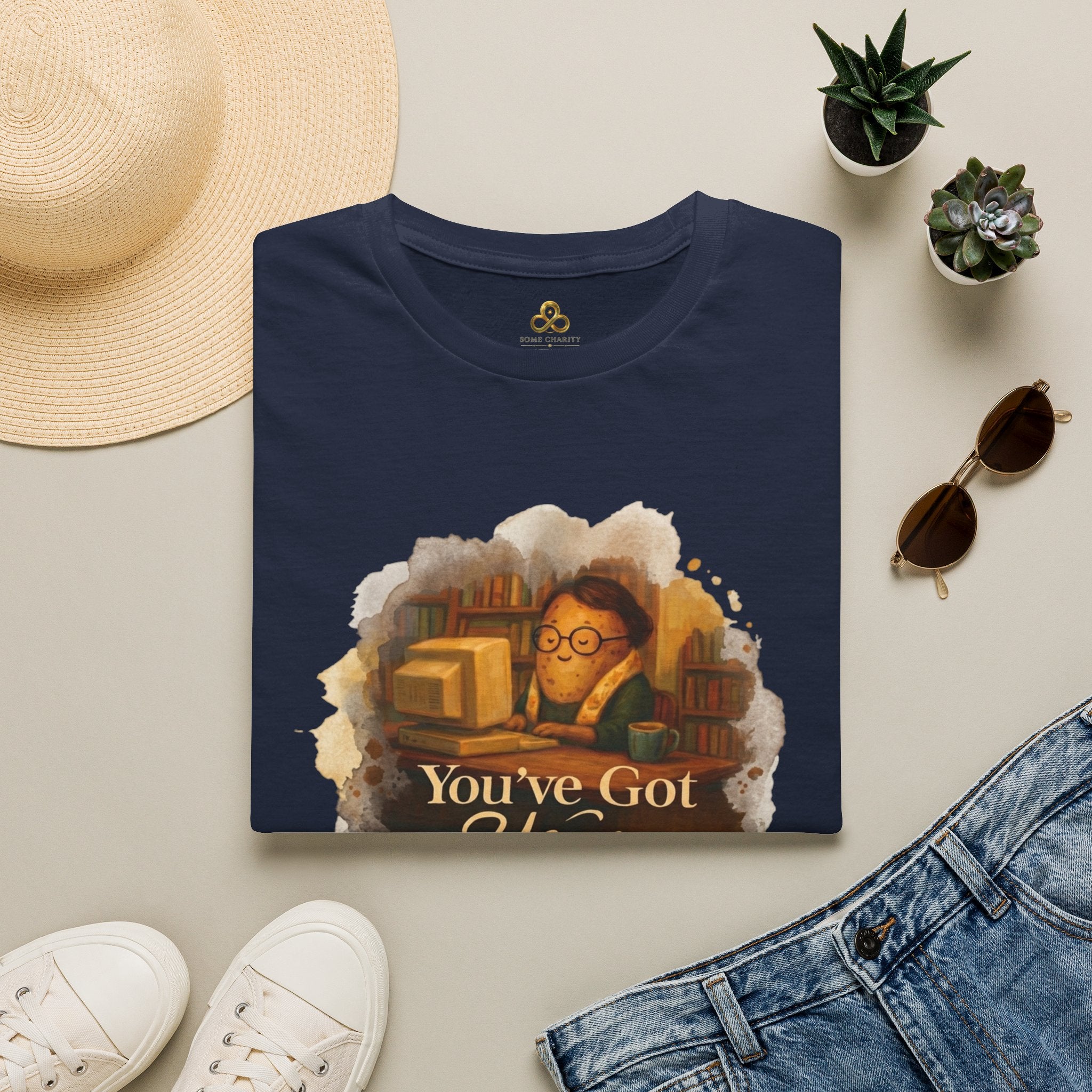 T-Shirt — Cozy Booklover Tee: "You've Got Mail" Vintage Library Design