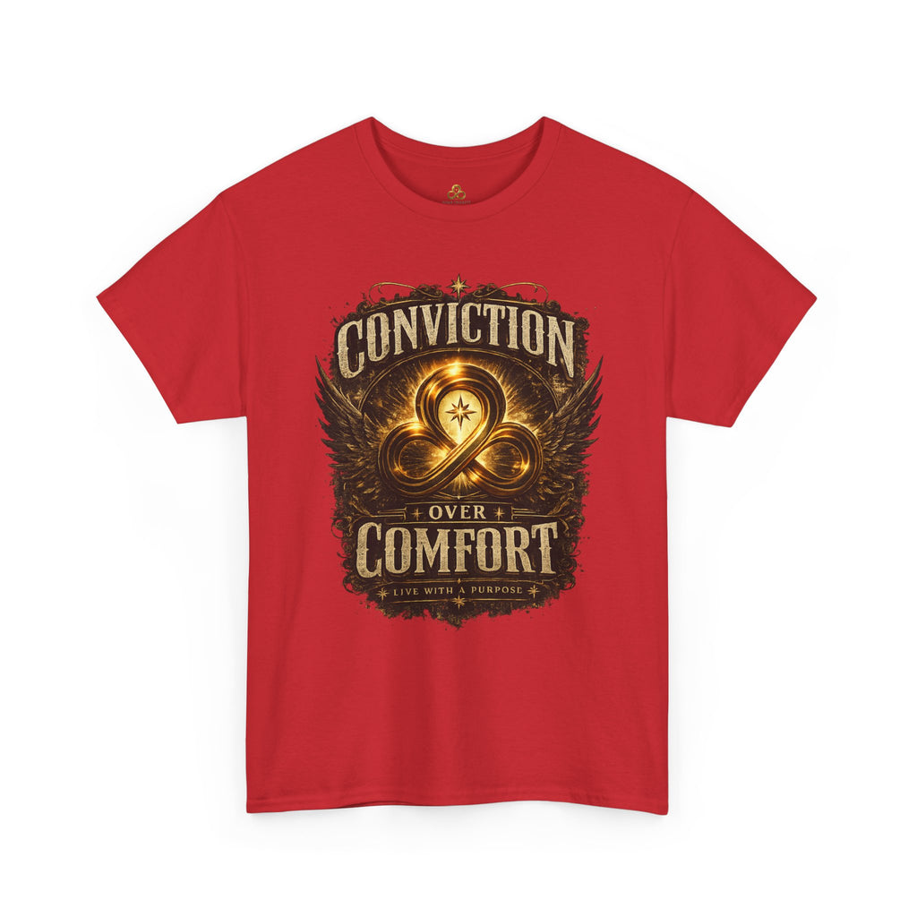 Conviction Over Comfort Graphic Tee — Inspirational Faith & Courage Shirt