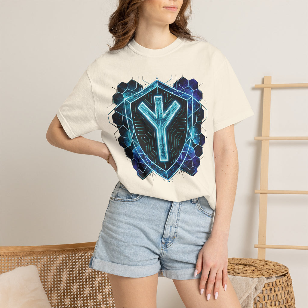 Algiz Rune Shield T-Shirt — Norse Protection Symbol Tee