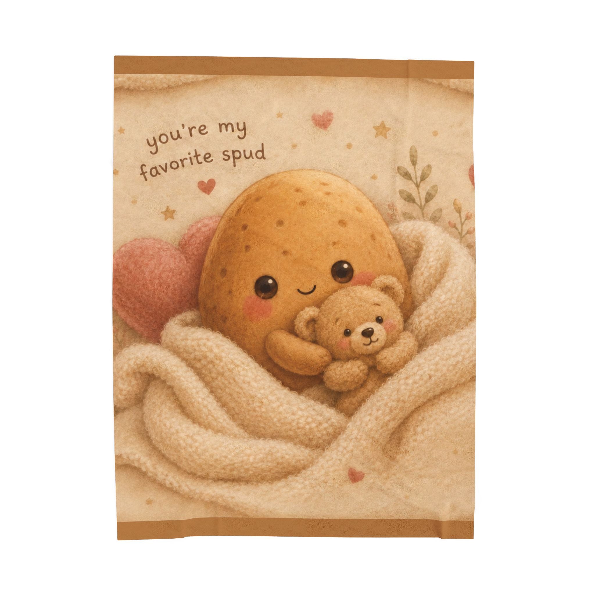 Plush Blanket — "You're My Favorite Spud" Cute Potato Teddy Velveteen Throw