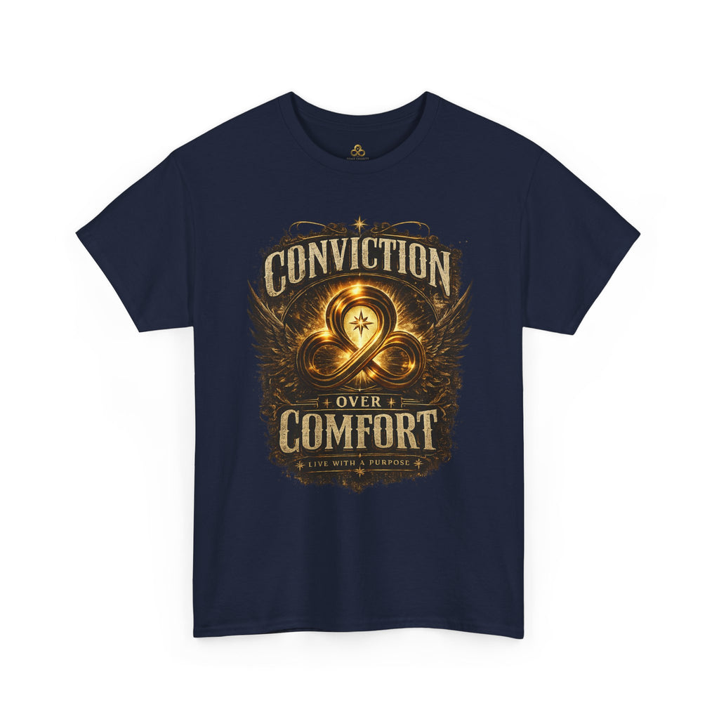 Conviction Over Comfort Graphic Tee — Inspirational Faith & Courage Shirt