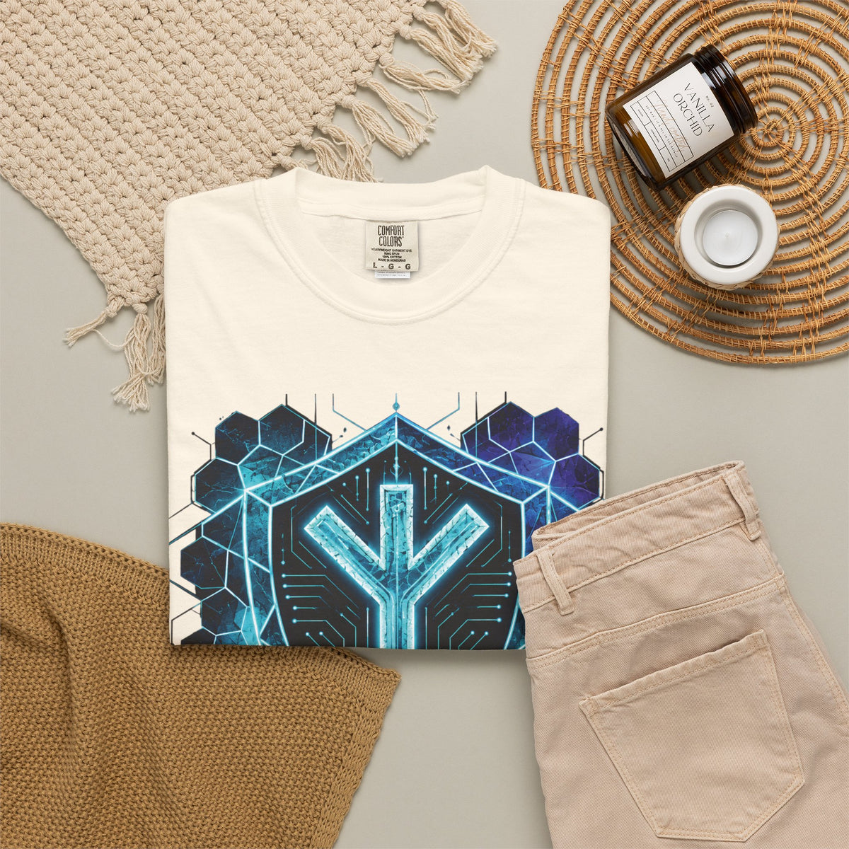 Algiz Rune Shield T-Shirt — Norse Protection Symbol Tee