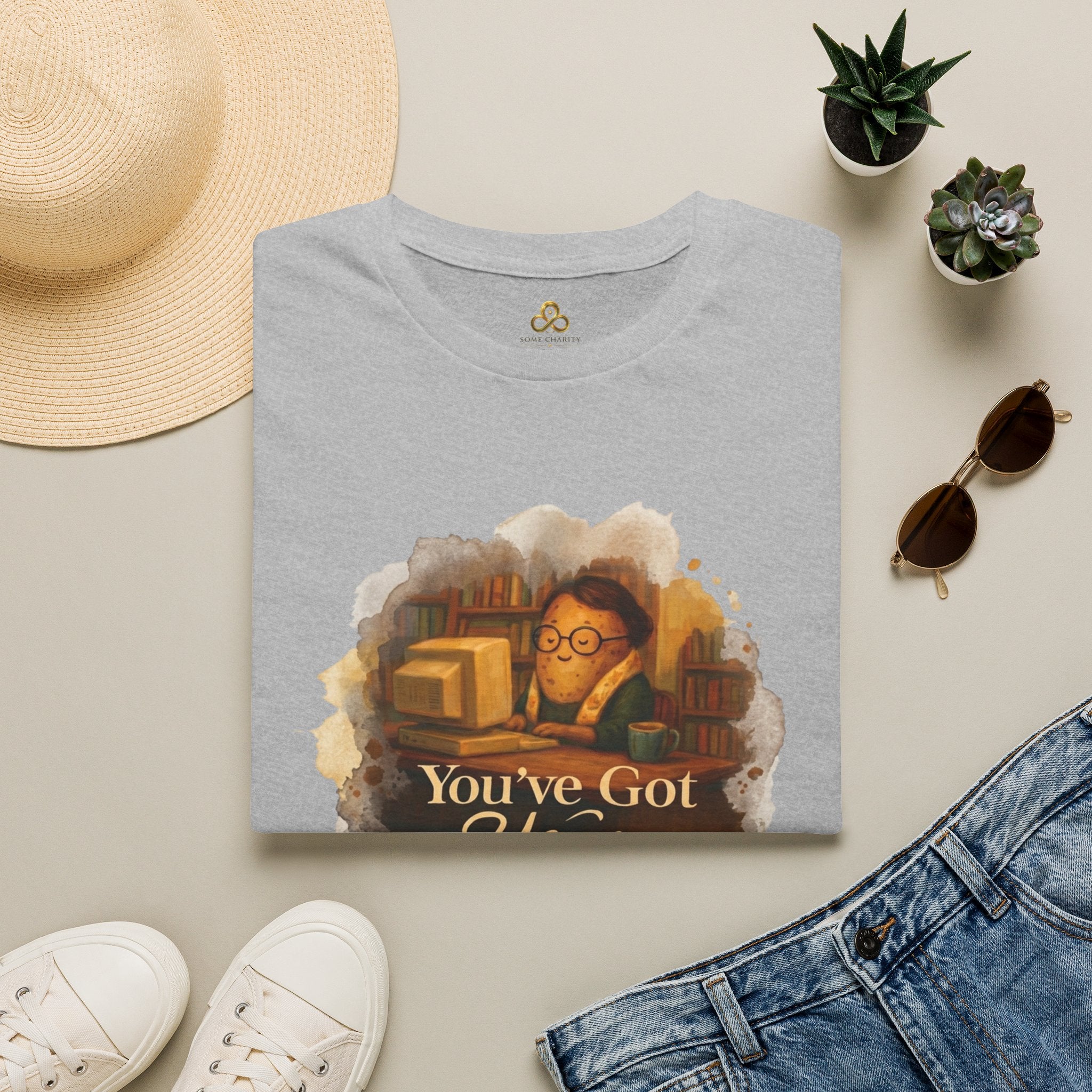 T-Shirt — Cozy Booklover Tee: "You've Got Mail" Vintage Library Design