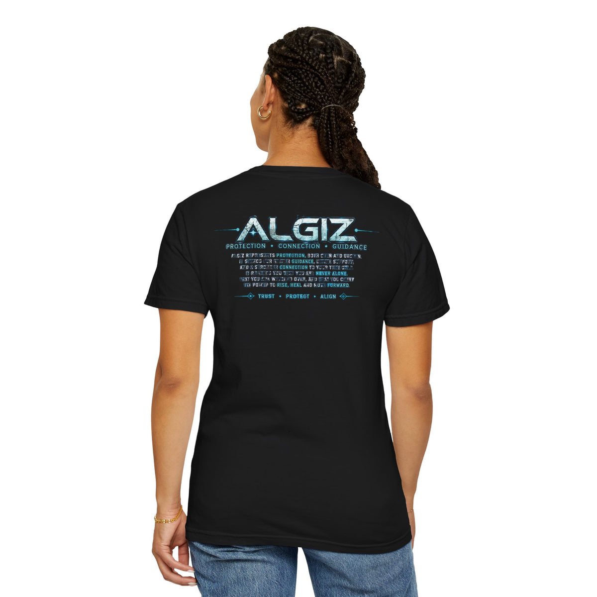Algiz Rune Shield T-Shirt — Norse Protection Symbol Tee