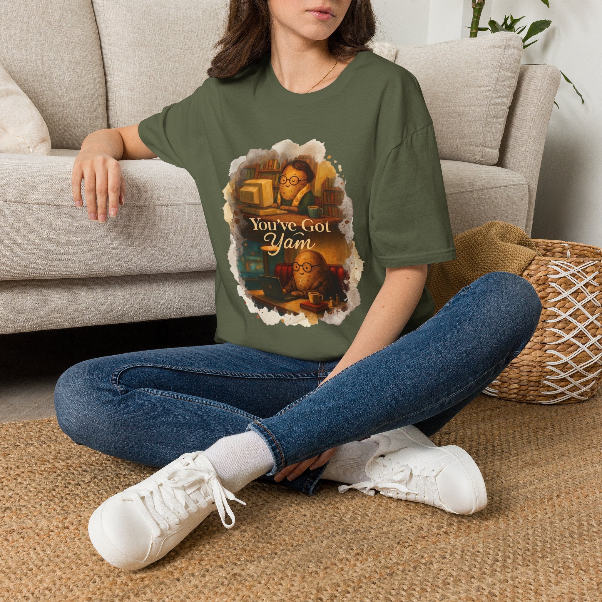 T-Shirt — Cozy Booklover Tee: "You've Got Mail" Vintage Library Design