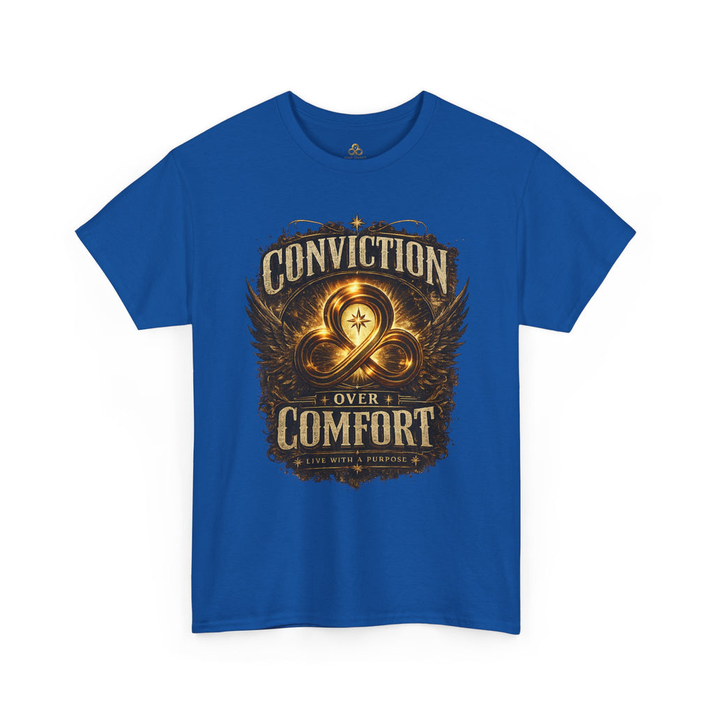 Conviction Over Comfort Graphic Tee — Inspirational Faith & Courage Shirt