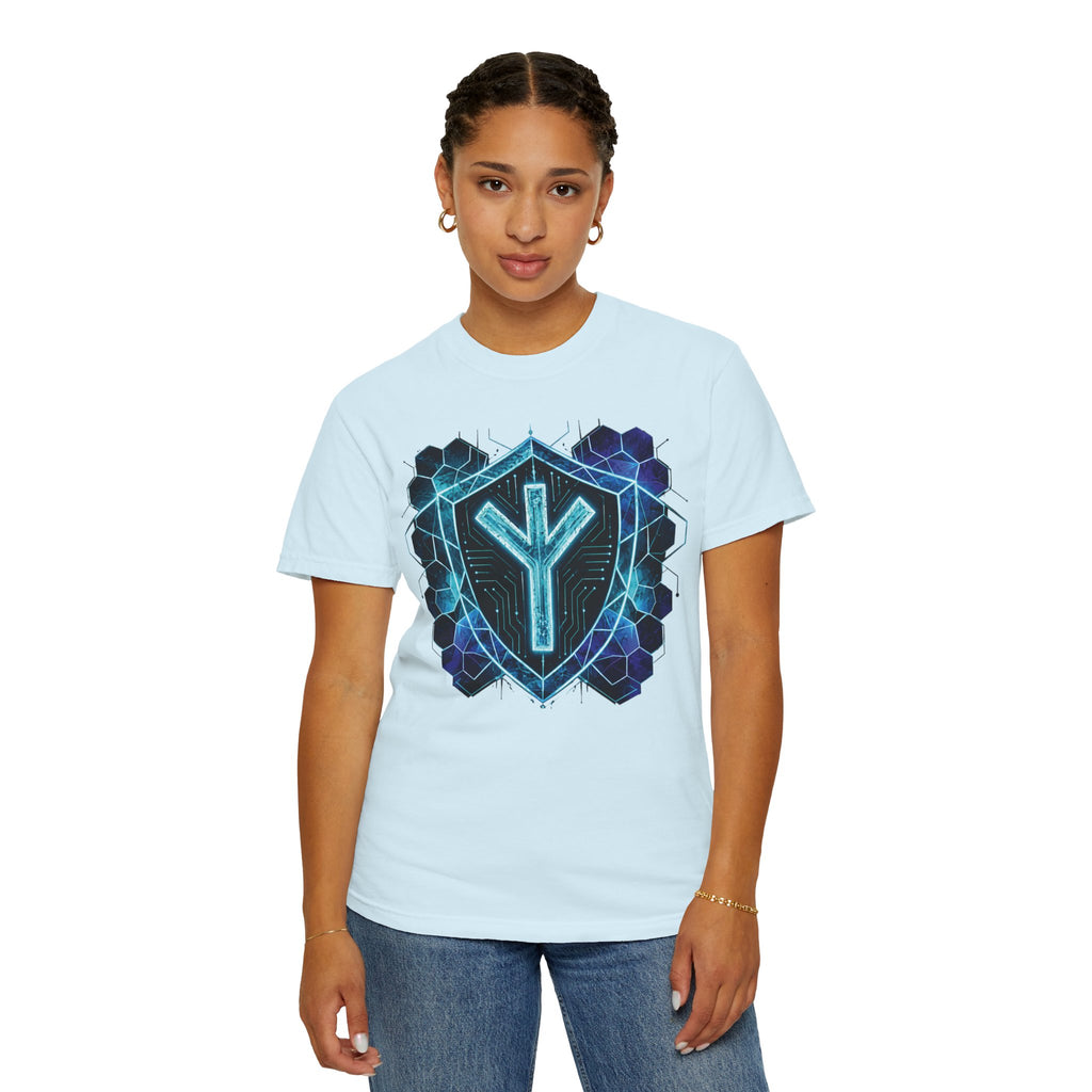 Algiz Rune Shield T-Shirt — Norse Protection Symbol Tee