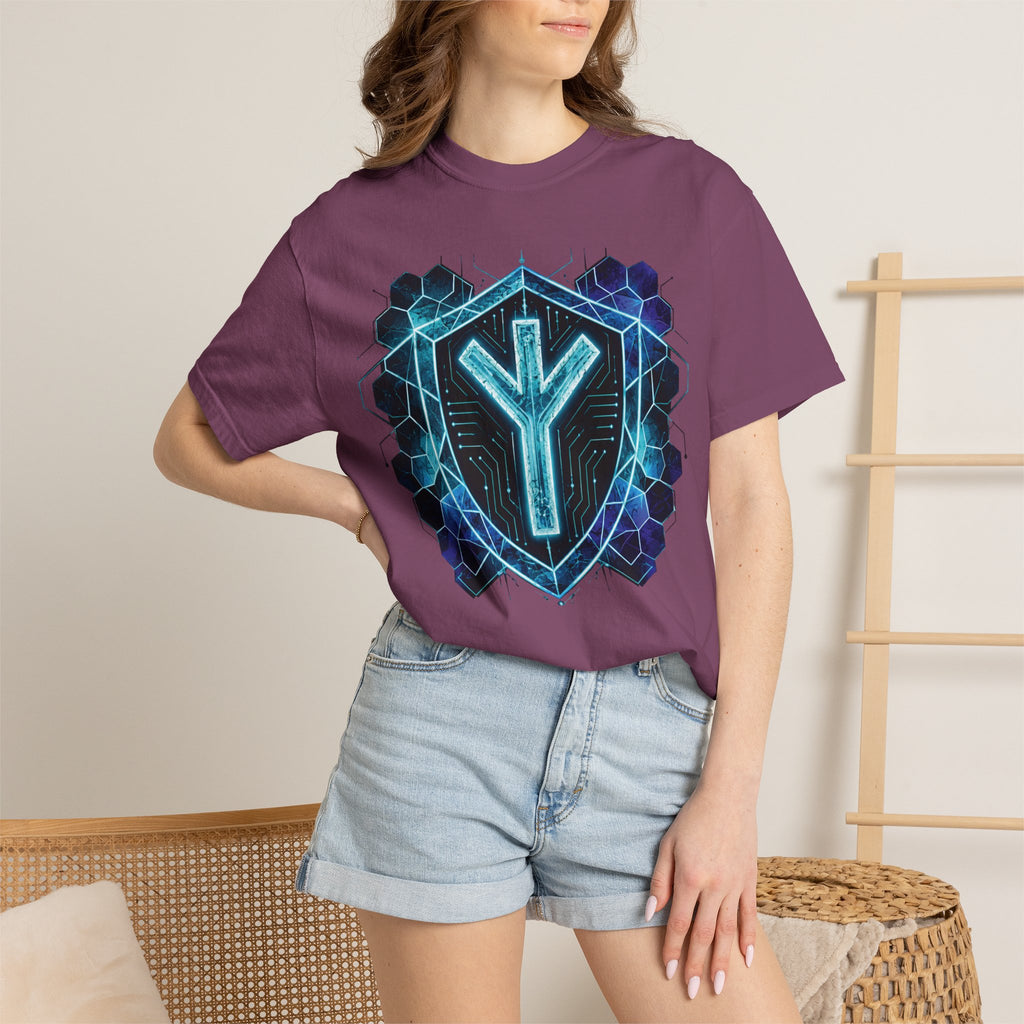 Algiz Rune Shield T-Shirt — Norse Protection Symbol Tee