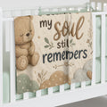Baby Swaddle Blanket — "I Can't Talk Because My Soul Still Remembers" Cute Teddy Moon Keepsake Swaddle