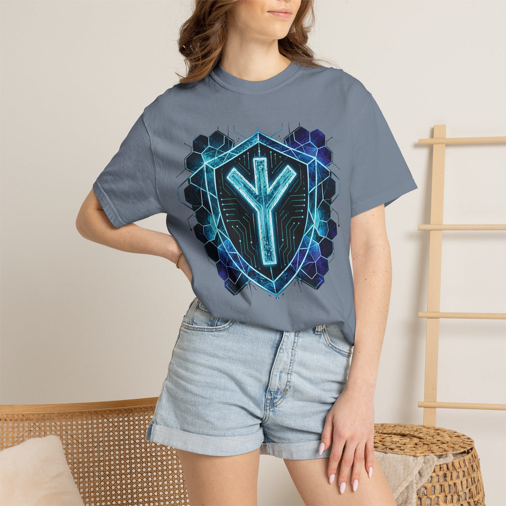 Algiz Rune Shield T-Shirt — Norse Protection Symbol Tee