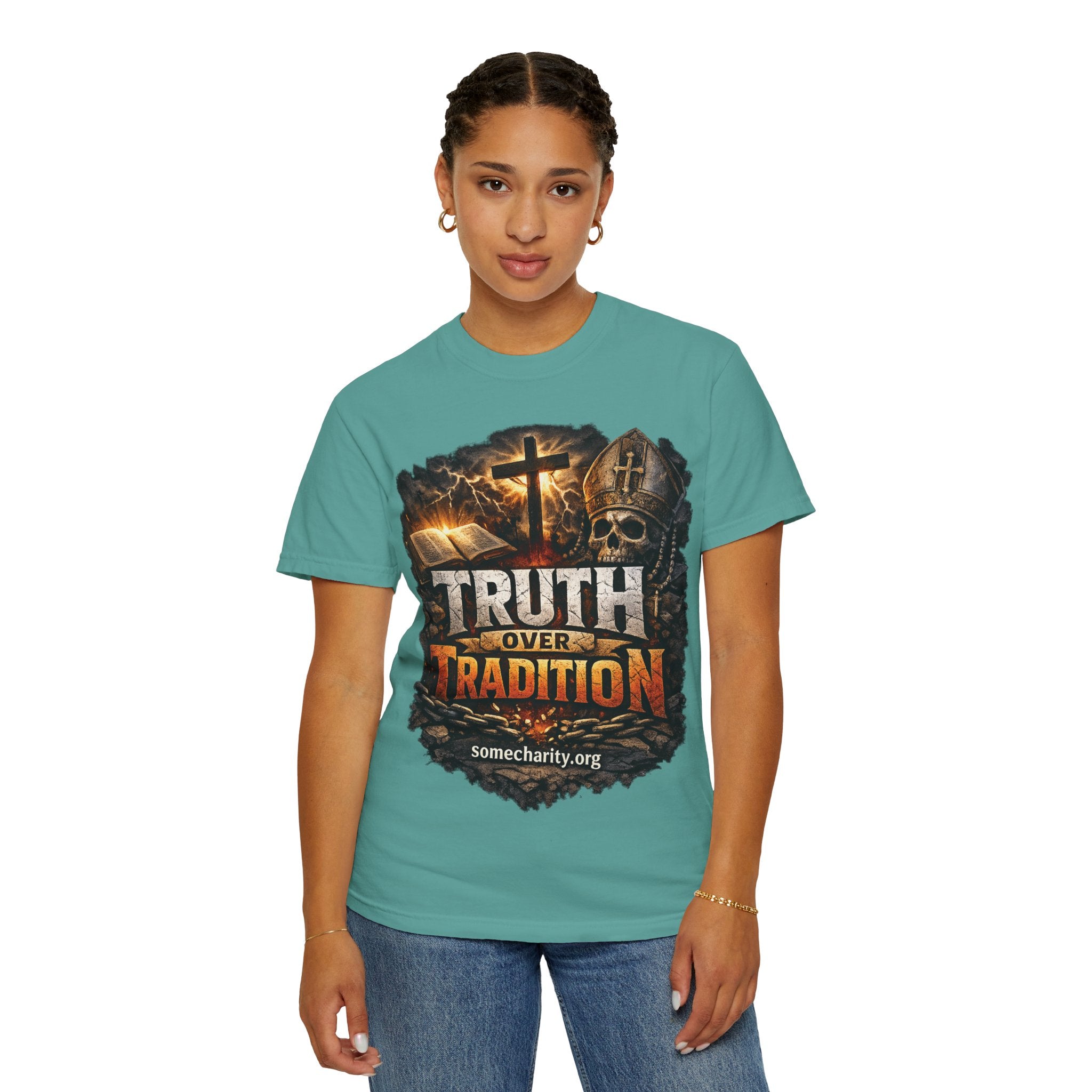 Truth Over Tradition T-Shirt — Christian Cross Faith Tee (somecharity.org)