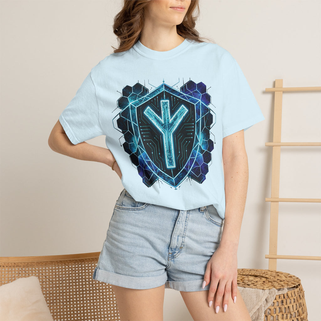 Algiz Rune Shield T-Shirt — Norse Protection Symbol Tee