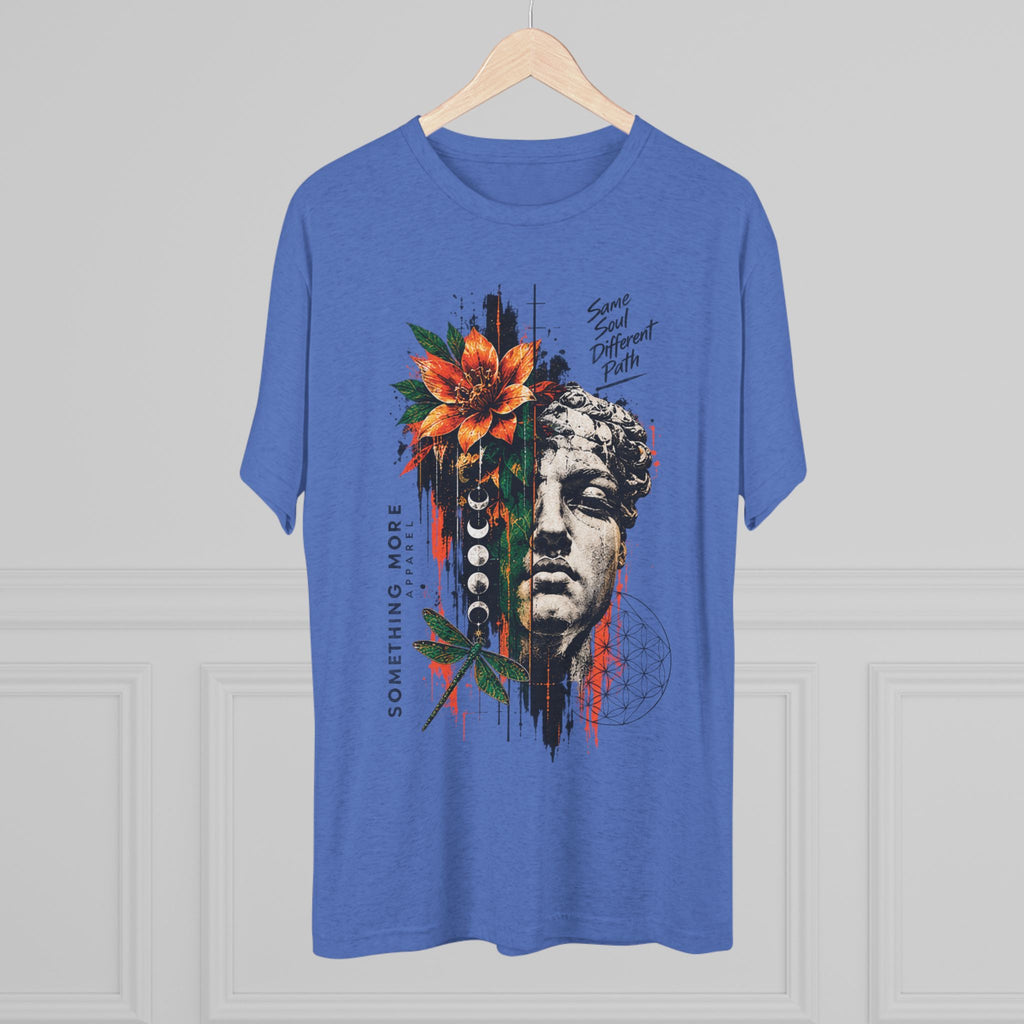 Artistic Statue & Nature Graphic Tee — "Something More" Crew Shirt