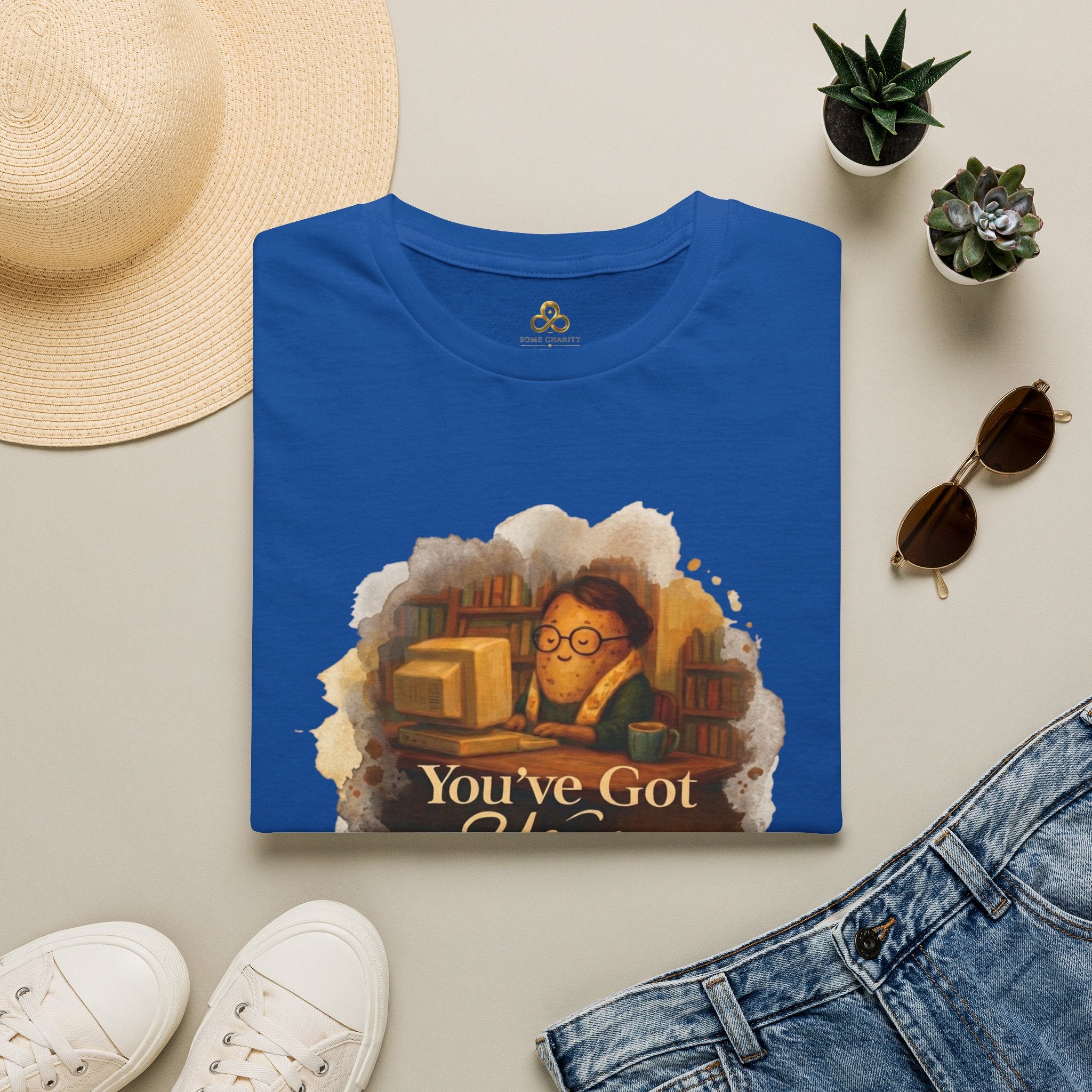 T-Shirt — Cozy Booklover Tee: "You've Got Mail" Vintage Library Design