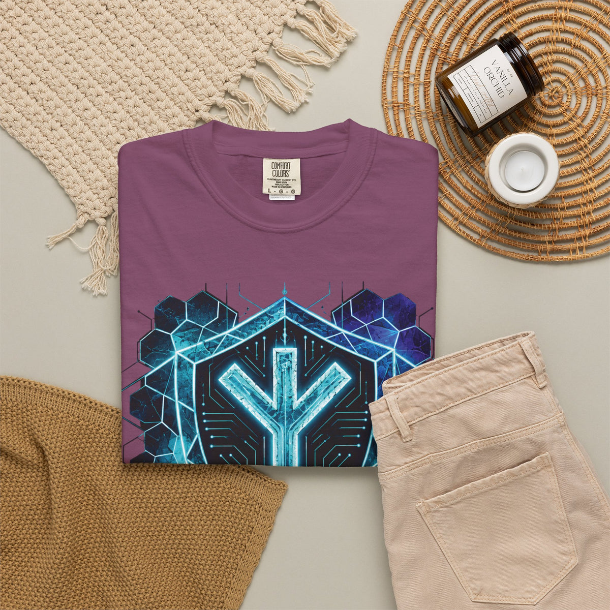Algiz Rune Shield T-Shirt — Norse Protection Symbol Tee
