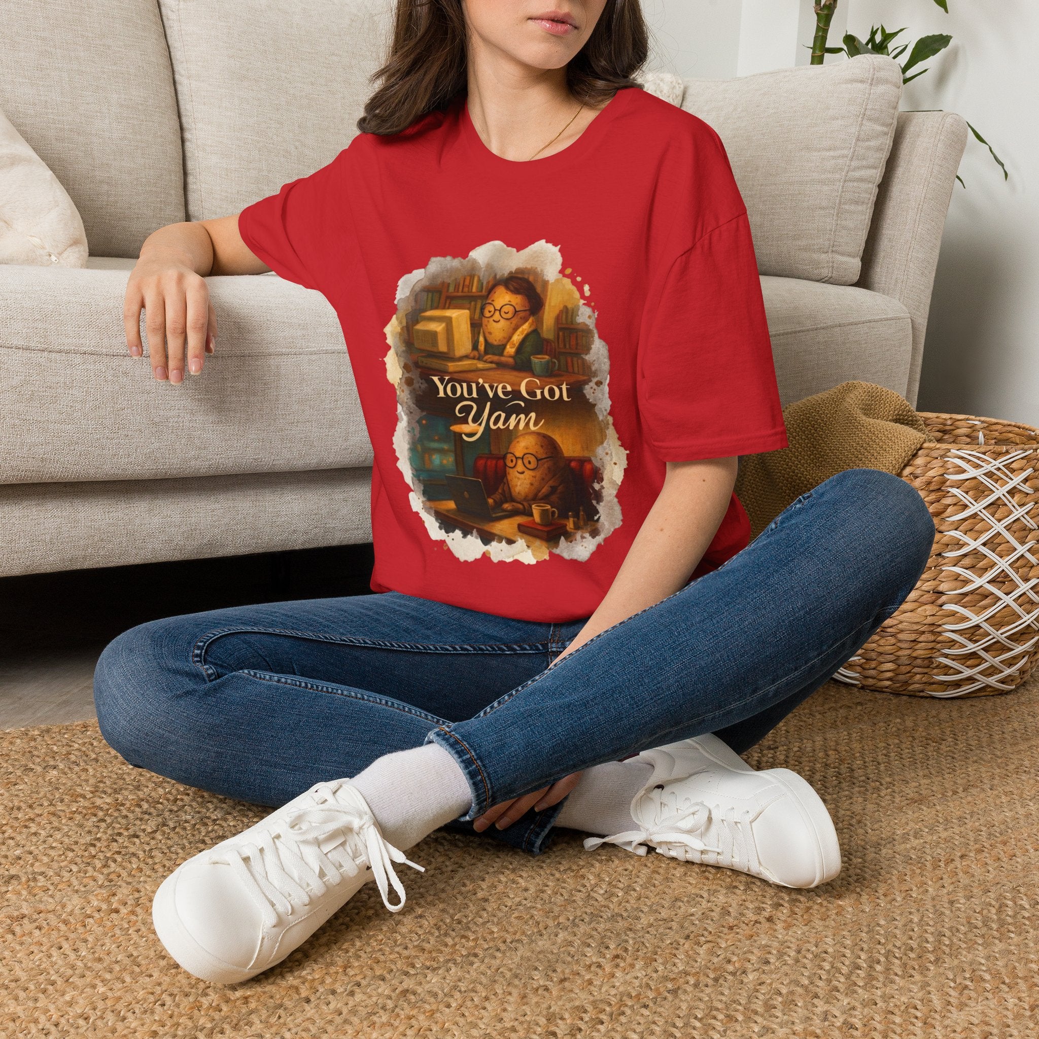 T-Shirt — Cozy Booklover Tee: "You've Got Mail" Vintage Library Design