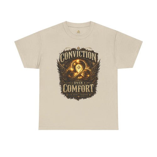 Conviction Over Comfort Graphic Tee — Inspirational Faith & Courage Shirt