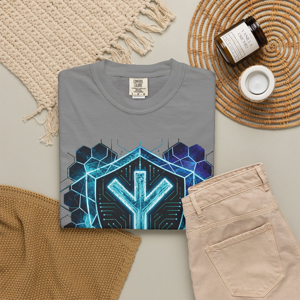 Algiz Rune Shield T-Shirt — Norse Protection Symbol Tee