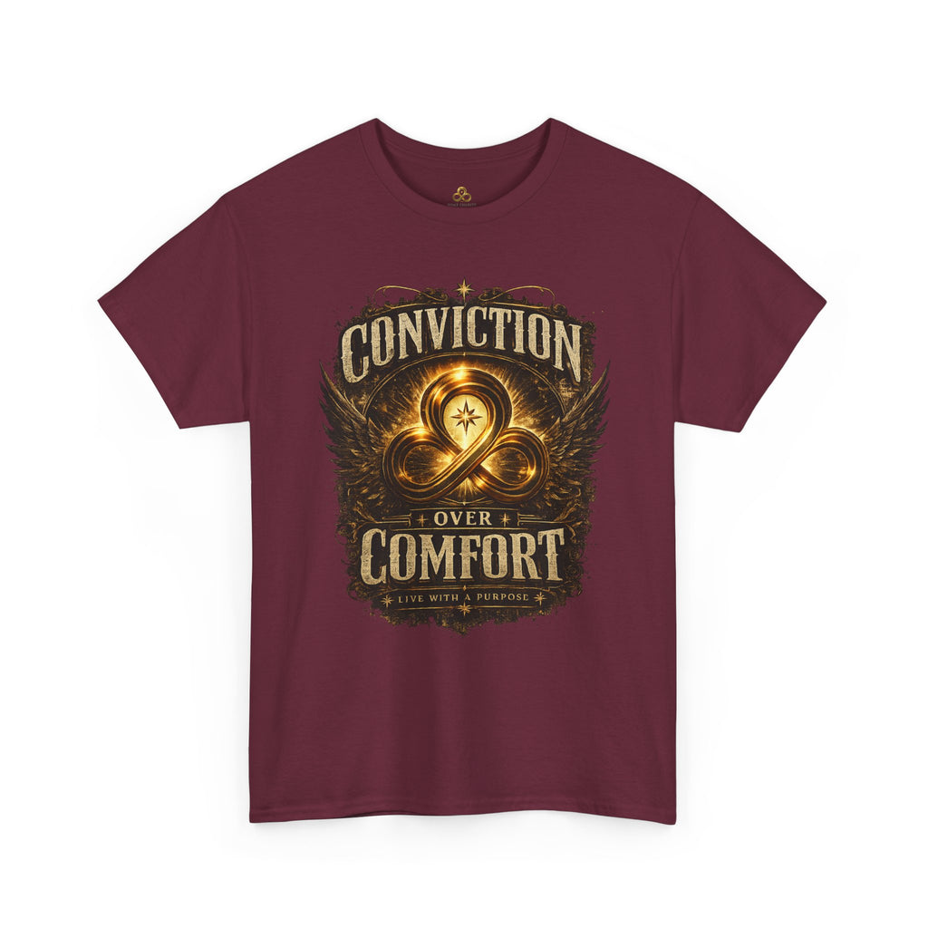 Conviction Over Comfort Graphic Tee — Inspirational Faith & Courage Shirt