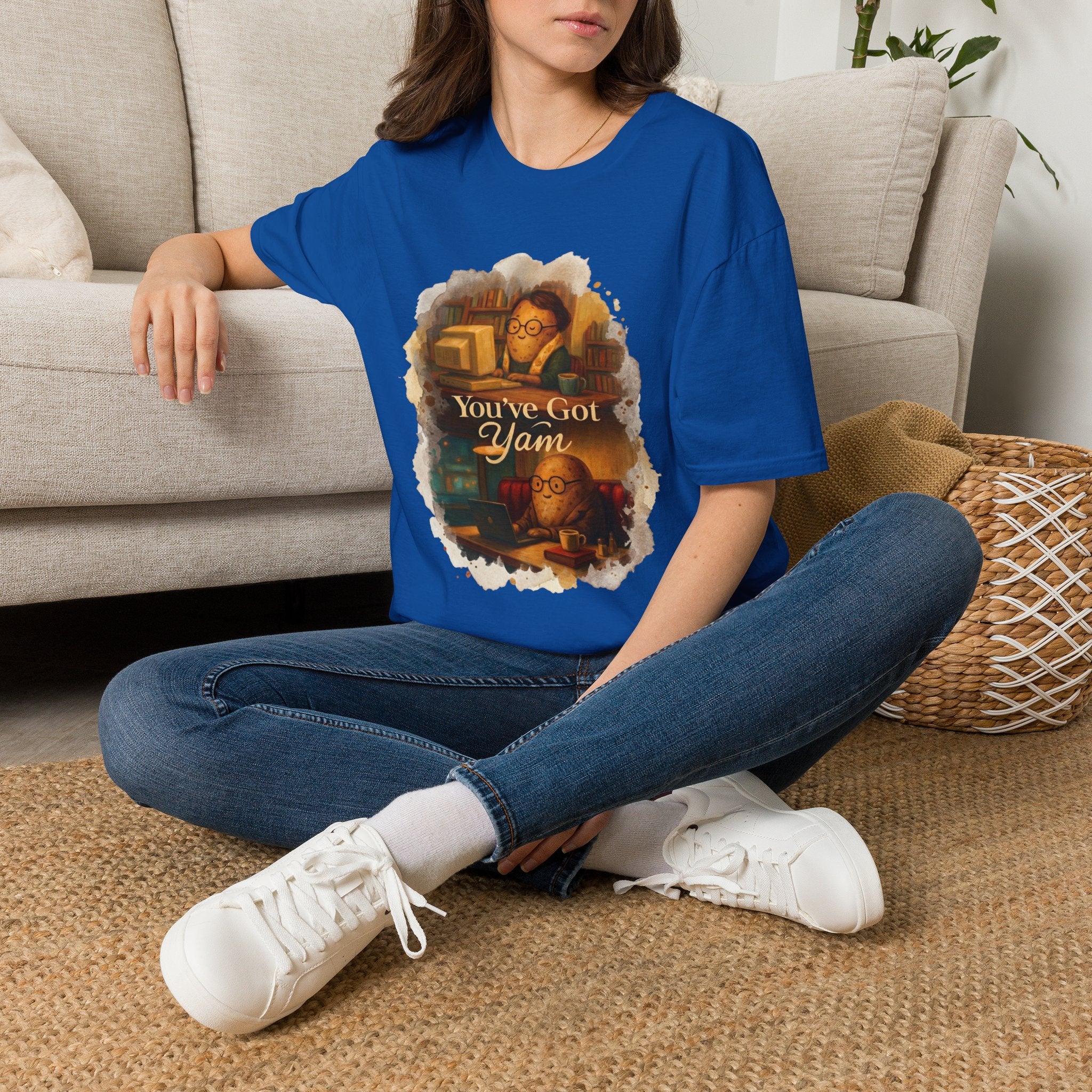 T-Shirt — Cozy Booklover Tee: "You've Got Mail" Vintage Library Design