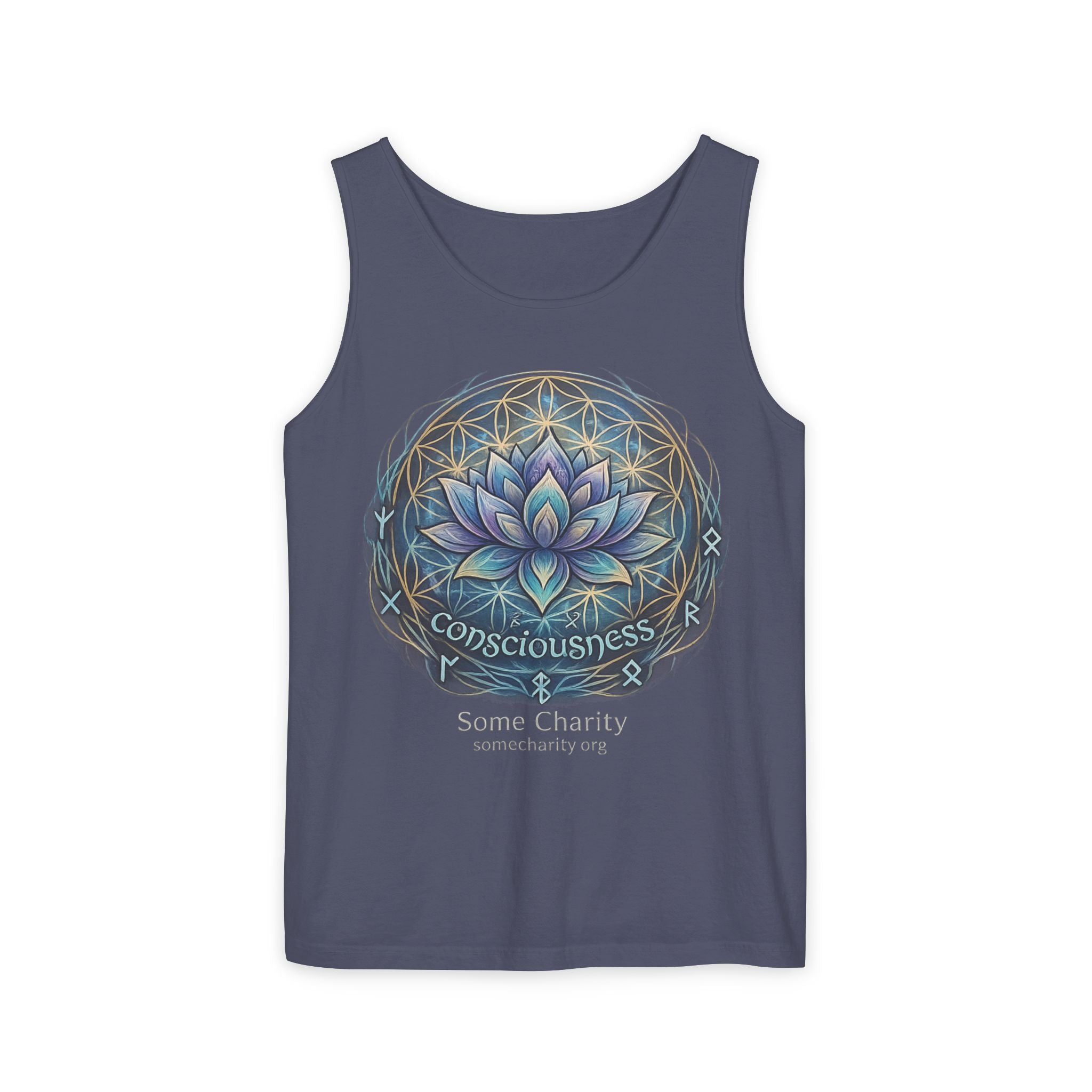 Consciousness Lotus Tank Top — Spiritual Yoga Meditation Graphic