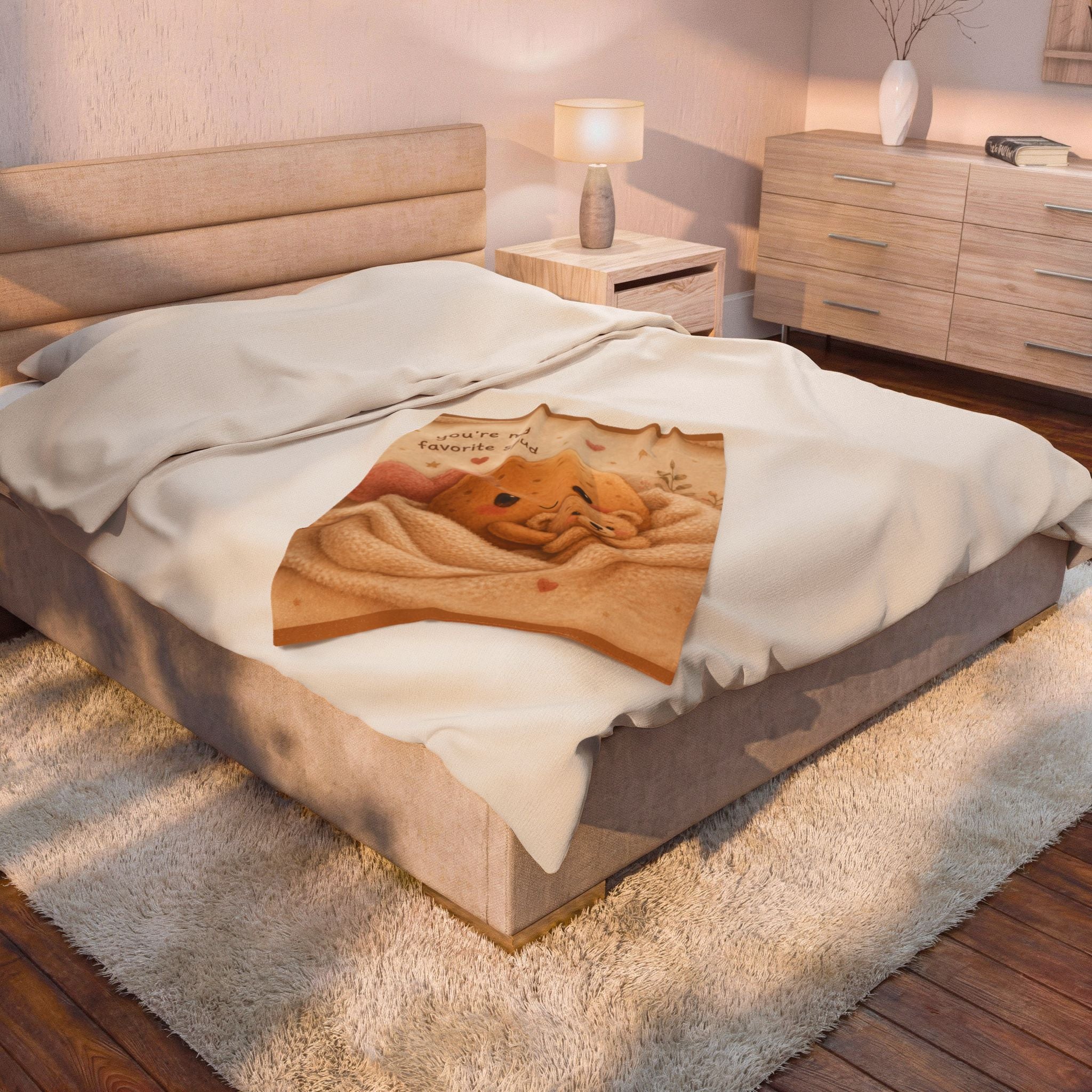 Plush Blanket — "You're My Favorite Spud" Cute Potato Teddy Velveteen Throw