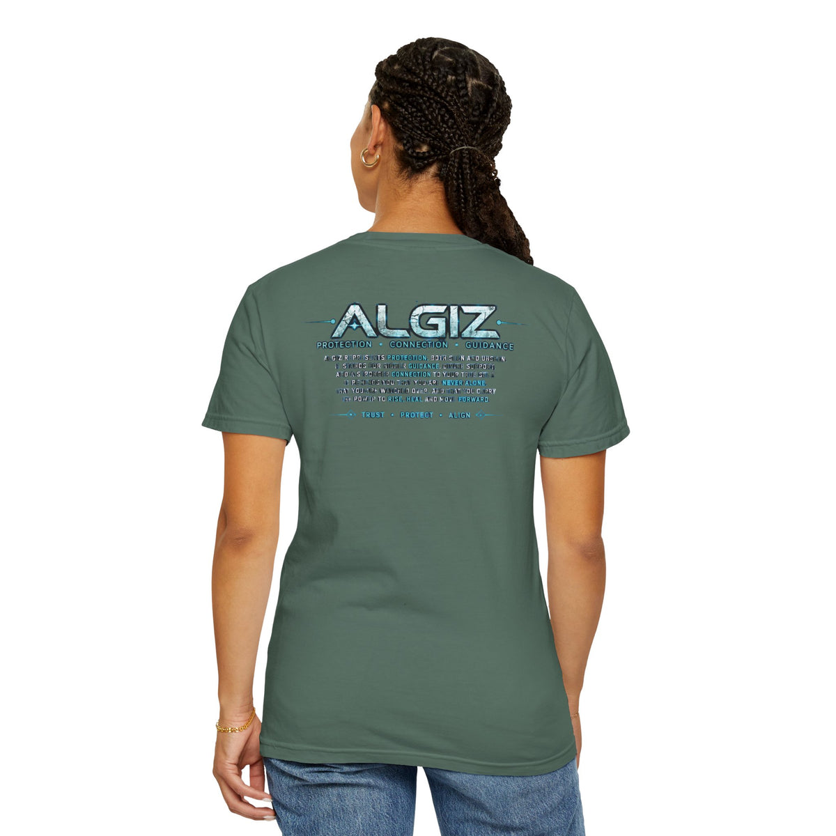 Algiz Rune Shield T-Shirt — Norse Protection Symbol Tee
