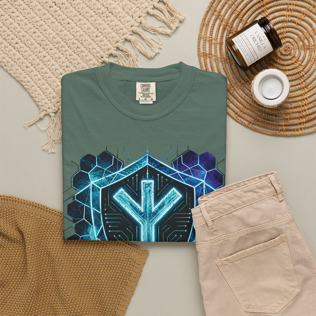 Algiz Rune Shield T-Shirt — Norse Protection Symbol Tee