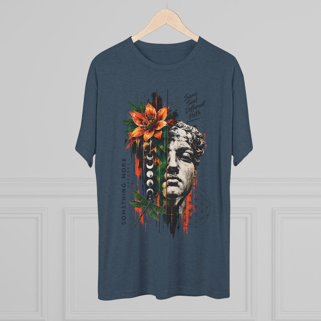 Artistic Statue & Nature Graphic Tee — "Something More" Crew Shirt