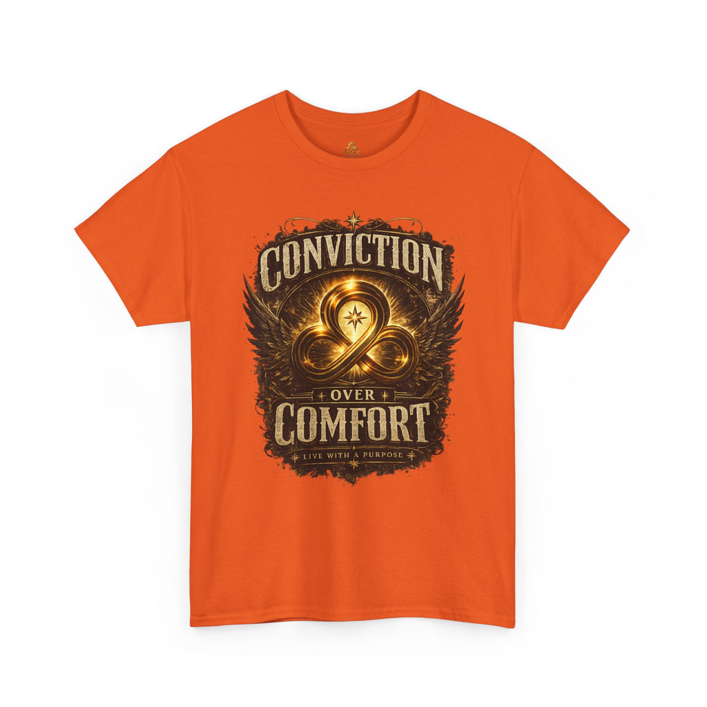 Conviction Over Comfort Graphic Tee — Inspirational Faith & Courage Shirt