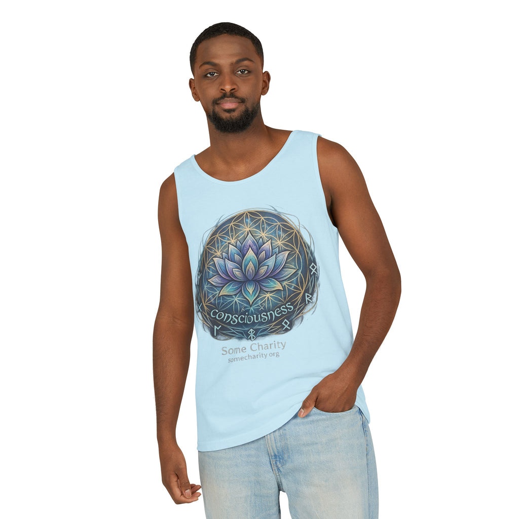 Consciousness Lotus Tank Top — Spiritual Yoga Meditation Graphic