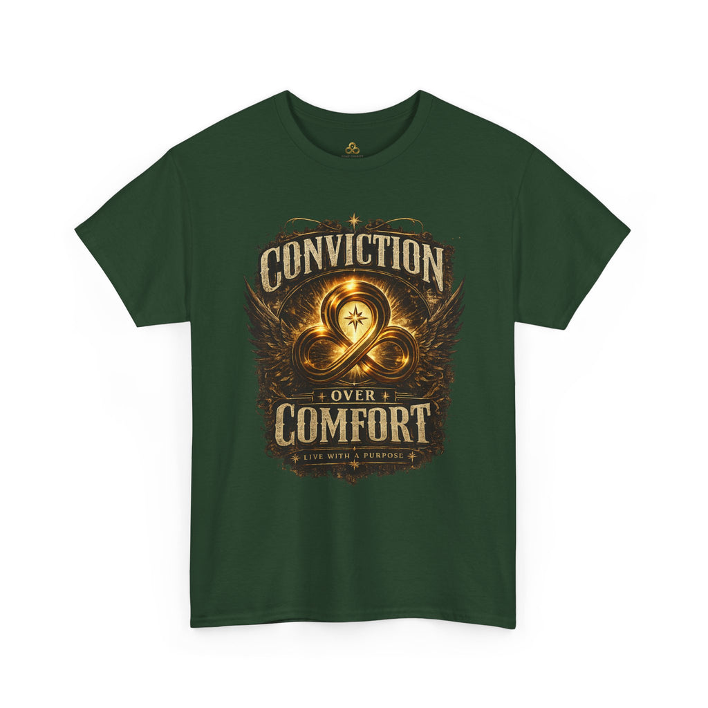 Conviction Over Comfort Graphic Tee — Inspirational Faith & Courage Shirt