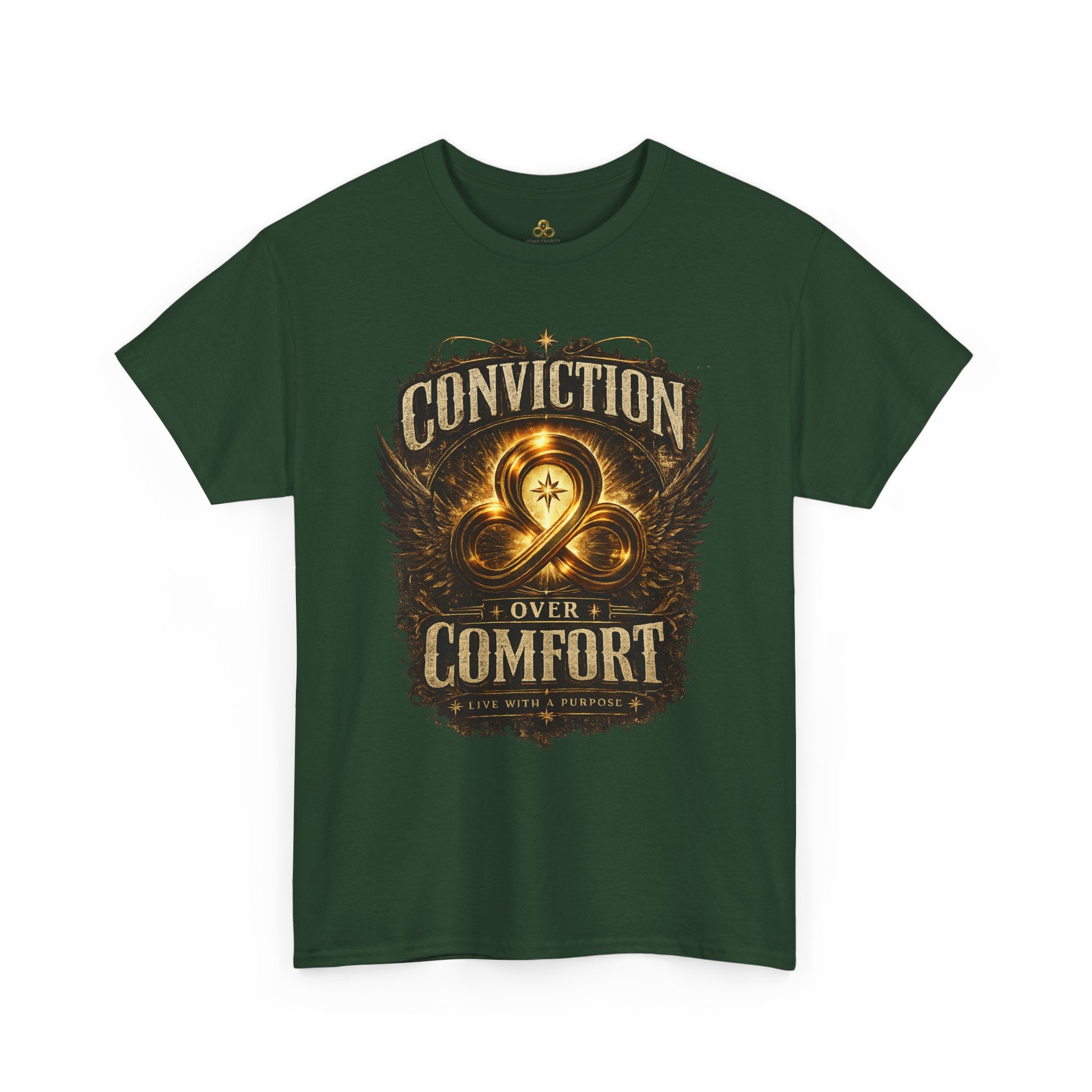 Conviction Over Comfort Graphic Tee — Inspirational Faith & Courage Shirt