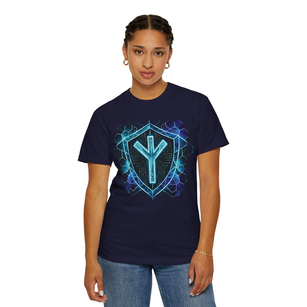 Algiz Rune Shield T-Shirt — Norse Protection Symbol Tee
