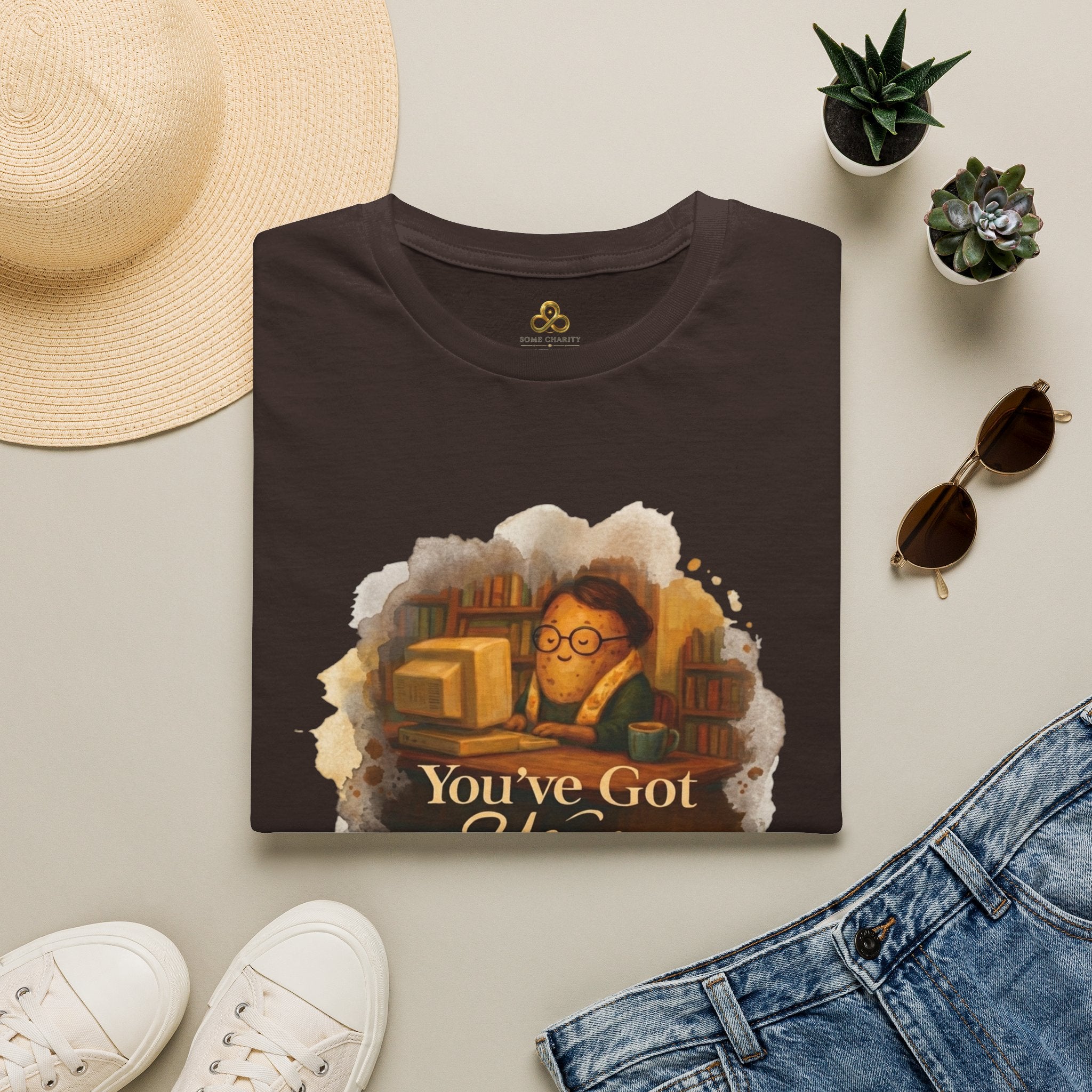 T-Shirt — Cozy Booklover Tee: "You've Got Mail" Vintage Library Design