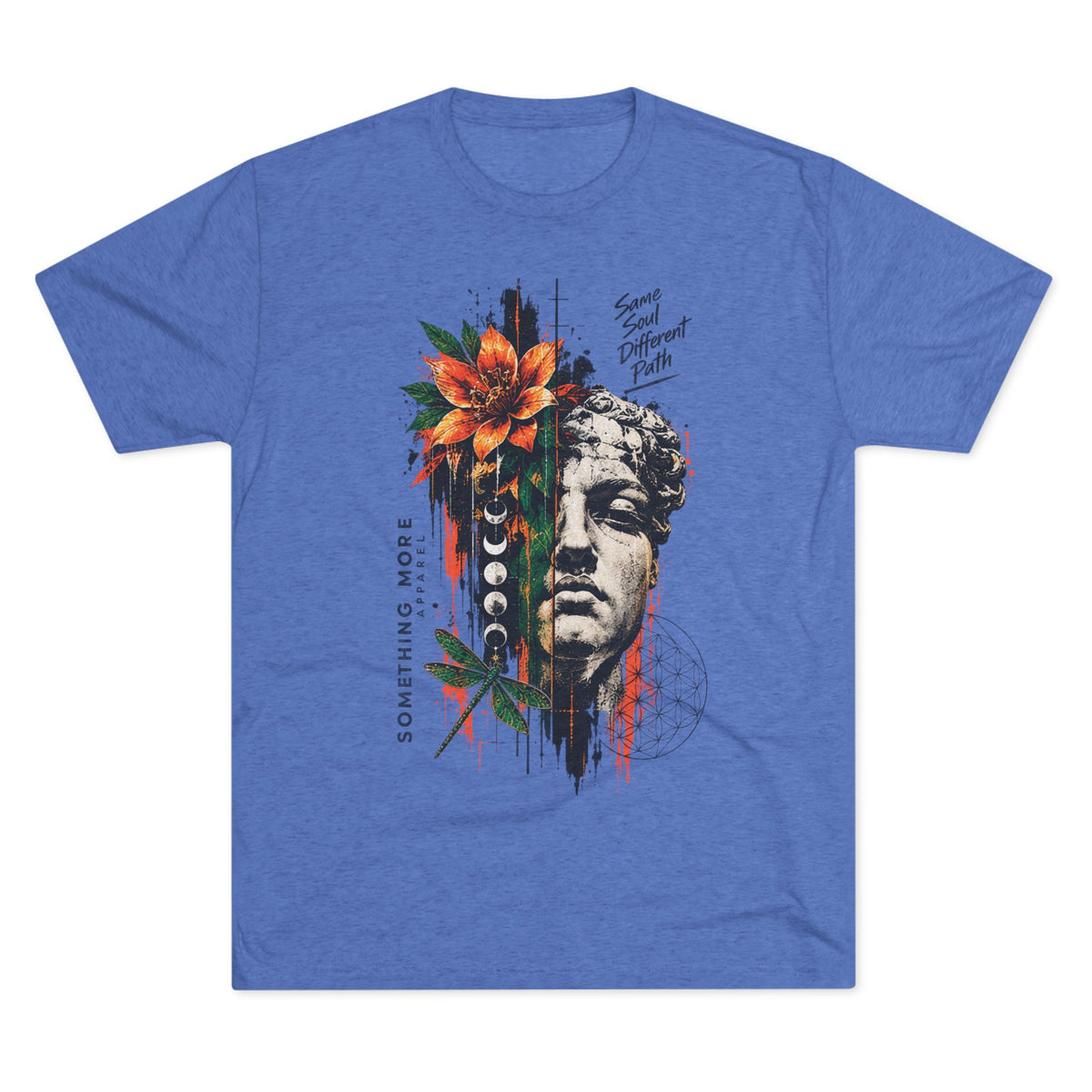 Artistic Statue & Nature Graphic Tee — "Something More" Crew Shirt