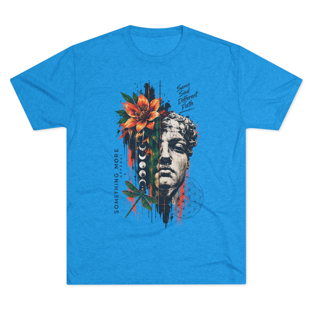 Artistic Statue & Nature Graphic Tee — "Something More" Crew Shirt