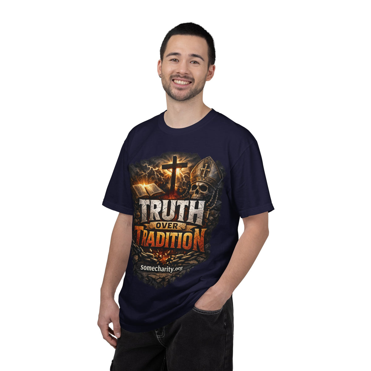 Truth Over Tradition T-Shirt — Christian Cross Faith Tee (somecharity.org)