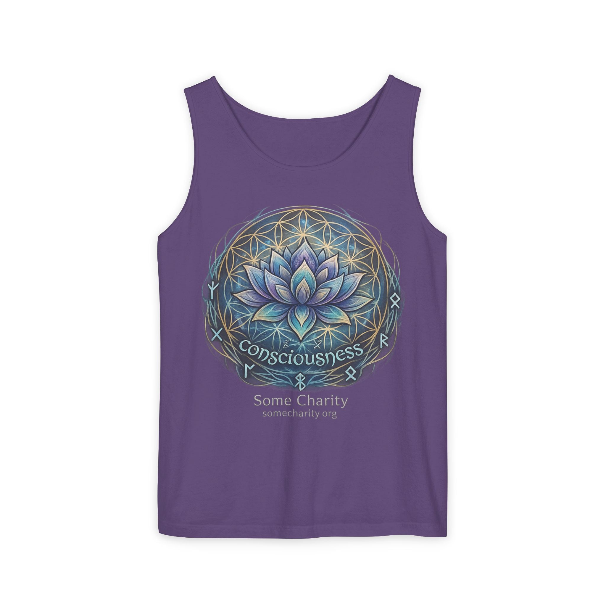 Consciousness Lotus Tank Top — Spiritual Yoga Meditation Graphic