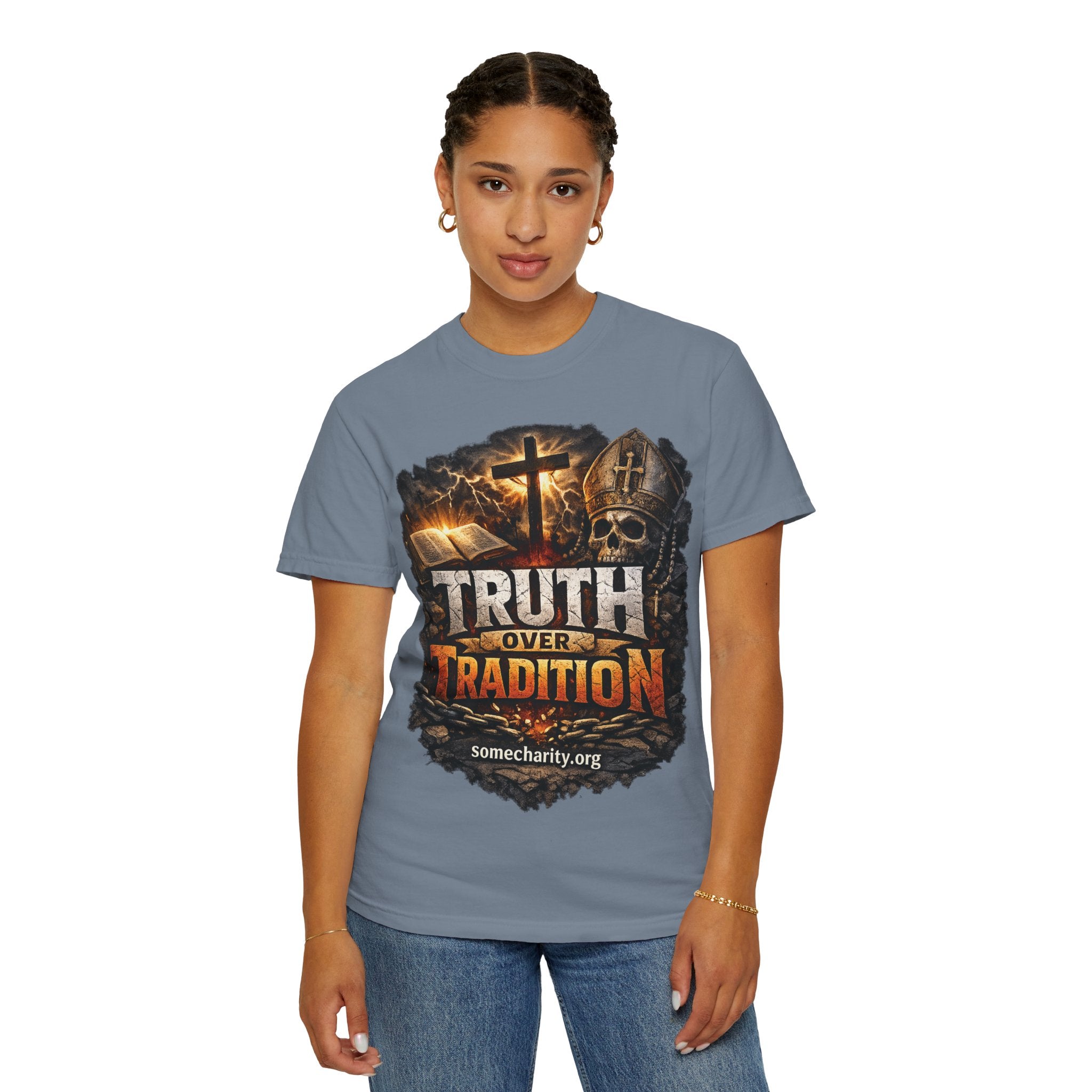 Truth Over Tradition T-Shirt — Christian Cross Faith Tee (somecharity.org)