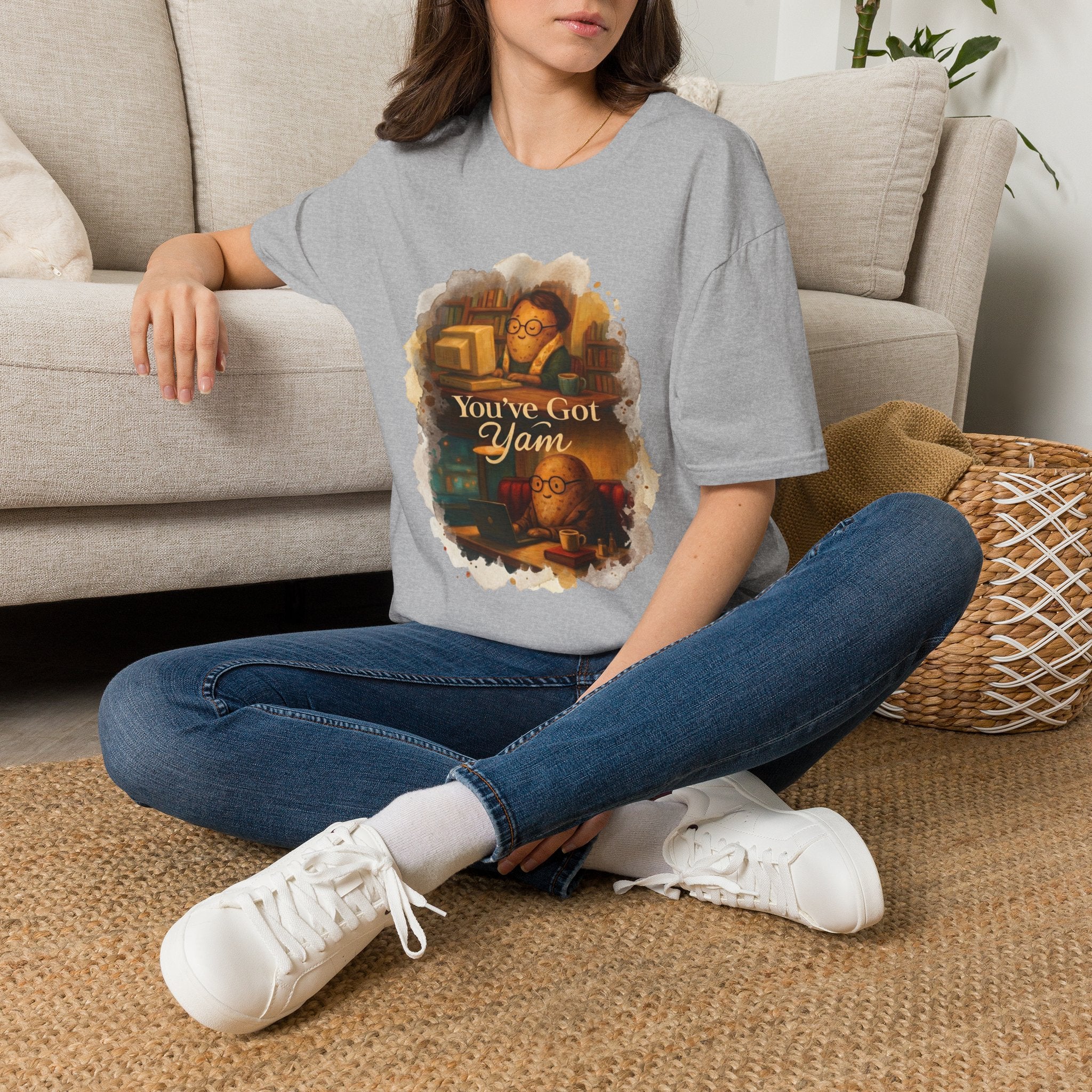 T-Shirt — Cozy Booklover Tee: "You've Got Mail" Vintage Library Design