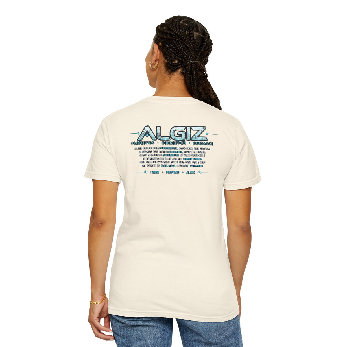 Algiz Rune Shield T-Shirt — Norse Protection Symbol Tee
