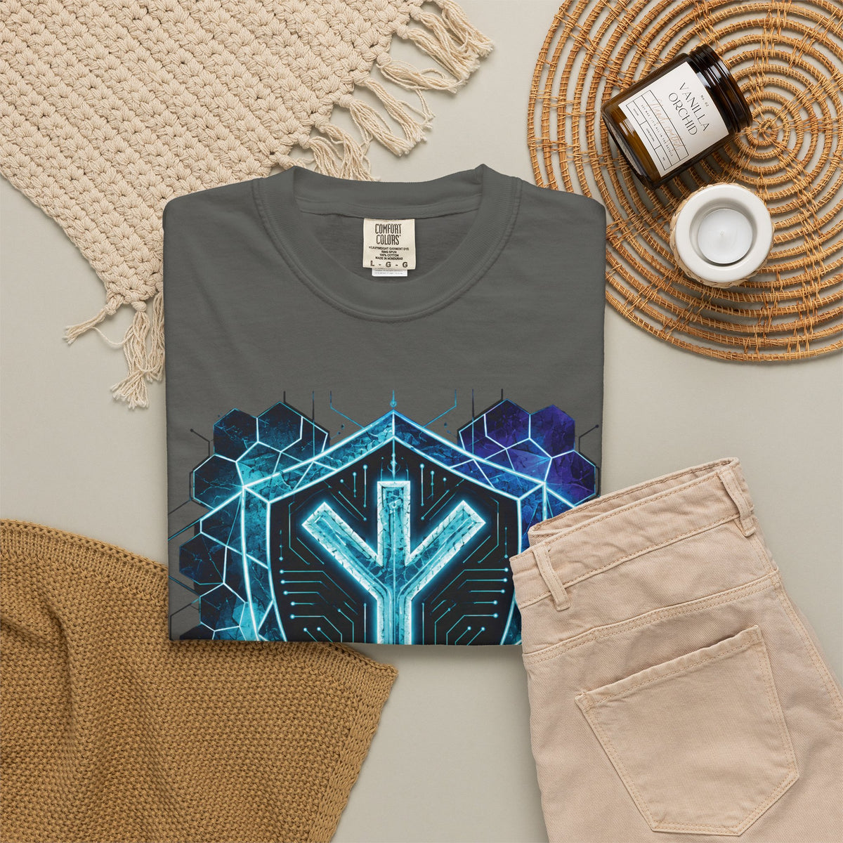 Algiz Rune Shield T-Shirt — Norse Protection Symbol Tee