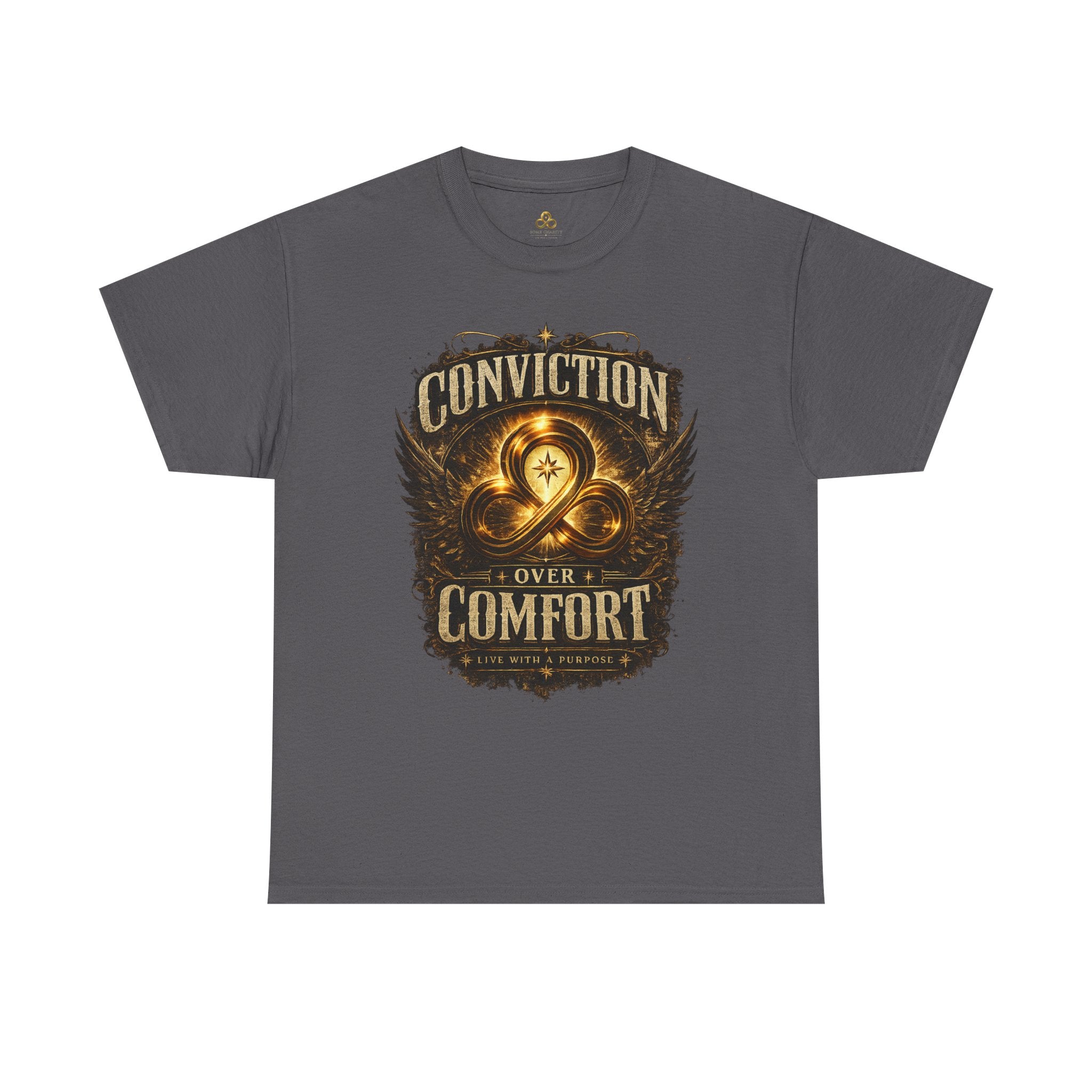 Conviction Over Comfort Graphic Tee — Inspirational Faith & Courage Shirt