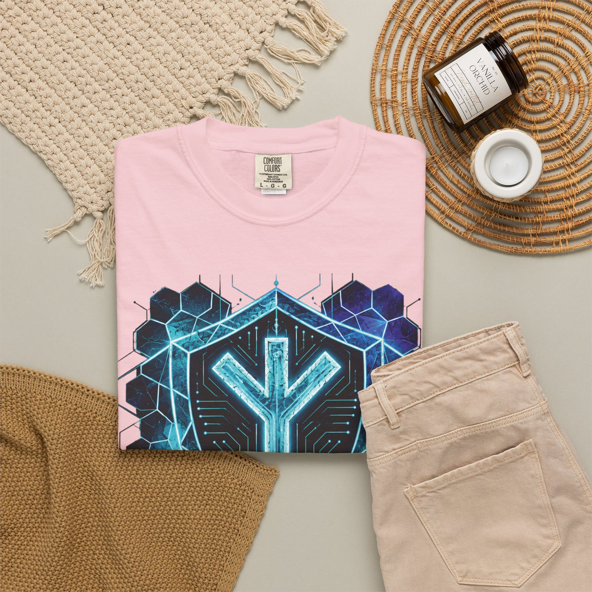 Algiz Rune Shield T-Shirt — Norse Protection Symbol Tee